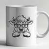 Artistic Cow Wearing Glasses PNG - Free Download