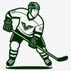 A simple line illustration of a hockey player in motion, suitable for digital design projects.