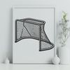 Hockey Goal Illustration A detailed illustration of a hockey goal with sticks and netting, suitable for digital design and crafting projects.