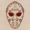 A stylized illustration of a hockey player's mask, suitable for vector art projects.