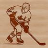An illustration of a hockey player in action.