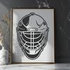Hockey Player Vector Art A detailed illustration of a hockey player's face with protective gear, designed as a vector image.