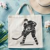 Hockey player in action, ideal for sports-themed designs or clip art.