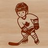 Simple Vector Art of a Skating Figure A simple illustration of a hockey player in motion, ready to pass the puck.
