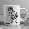 Hockey Player in Motion Vector Art Illustrated hockey player in action, designed as vector art for graphic projects.