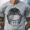 A detailed illustration of a hockey player's face shield, featuring the iconic mesh design and straps.