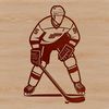 Illustration of a hockey player in action, a vector design suitable for various graphic applications.