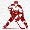 Hockey player in action, a vector graphic illustration.