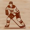 Mid-Action Hockey Illustration SVG An illustration of a hockey player in mid-action, designed as a vector graphic.
