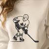Illustrated hockey player in mid-action, created as a vector graphic.