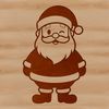 A traditional illustration of Father Christmas in a simple outline style.