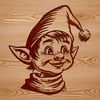 Cheerful Holiday Vector Art A stylized illustration of a cheerful Christmas elf with a smiling head, perfect for vector art designs.