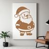 An outline style silhouette of Santa Claus for commercial or personal use projects.