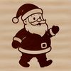 SVG illustration of a jolly Christmas character wearing a red suit and hat.