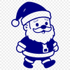 A digital outline of Santa Claus in a simple, bold design.