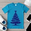 A stylized illustration of a traditional Christmas tree, suitable for vector graphics and cutting machine designs.