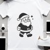 An SVG silhouette of Santa Claus with a bold outline and simple design.