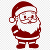 A vector graphic silhouette of Santa Claus dressed in traditional attire with a sack and hat.