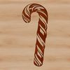 Colorful Candy Cane Graphic A red and white striped candy cane illustration designed as a vector graphic.