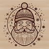 Jolly Old Elf Vector Image A digital illustration of a jolly bearded man in a red suit with a white beard.