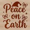 A vector illustration of a festive Christmas quote with the phrase 'peace on earth' in bold font.
