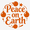 Vector graphic of a festive Christmas quote with peace on earth theme.