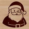 An SVG icon of Santa Claus in a simple, outline design suitable for various digital uses.