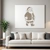 An outline image of Father Christmas with a festive holiday theme.
