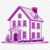 Simple House SVG Clip Art Design A simple 2D representation of a house with a rectangular shape and basic architectural features.