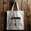 Free House Illustration A simple illustration of a residential building with a gabled roof.