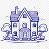 Cozy Vector House Illustration Illustrative vector design of a house, suitable for clip art and graphic templates.