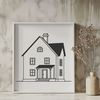 Beautiful Home Design SVG File A detailed 2D illustration of a residential building with multiple rooms and structures.