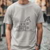Flat Roof House Vector Art A simple, 2D illustration of a house with a flat roof and rectangular shape.