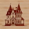 A simple vector illustration of a traditional residential home.