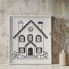 Simple House SVG Design A minimalist illustration of a house in vector format.