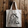 Beautiful Home Vector Design A detailed illustration of a residential building, suitable for vector graphics and cutting machine designs.