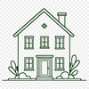 Minimalist Residential Building Design A simple illustration of a standard residential house.
