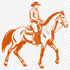 Vector Cowboy Horse Design A digital illustration of a cowboy on horseback, designed as vector art for commercial and personal projects.