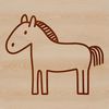 A graphic representation of a horse, suitable for digital use and editing.