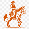 Riding Cowboy SVG Vector Art A cowboy character in a riding pose on horseback, suitable for vector art design.