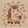 Whimsical Horse with Love Hearts SVG graphic illustration of a horse with decorative love hearts surrounding it.