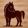 A stylized illustration of a horse in vector format, suitable for digital and print applications.