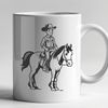 Rugged Outlaw Rider A cowboy riding a horse in the open range.