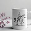 Western Horse Rider Illustration A stylized illustration of a cowboy riding a horse, suitable for digital designs and cut-out crafts.