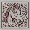 Whimsical Horse Design with Heart Motifs Horse illustration with heart motifs in a vector format