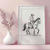 Rugged Cowboy Riding Horse A digital illustration of a rugged cowboy riding a horse, suitable for vector graphics and design.