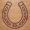 Vector horse shoe design for laser engraving and web design