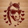 Stylized Horse in Shades A stylized illustration of a horse wearing sunglasses, created in vector format for easy editing.