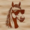 Adorable Horse in Shades A cartoon horse wearing trendy sunglasses, suitable for cutting machine projects.