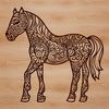 Free Horse Clip Art SVG Design A stylized illustration of a horse, suitable for digital use as vector art.
